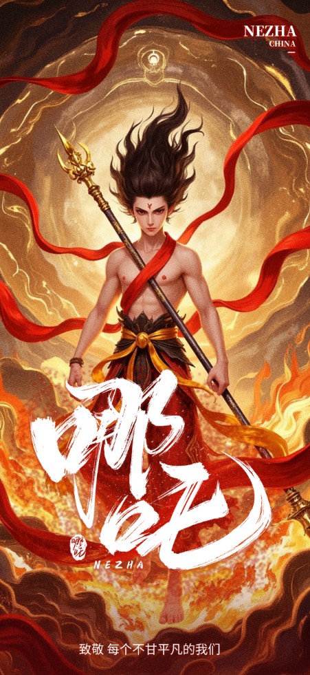 Natra Project, Ne Zha 2 movie Banner Poster Media Post, Poster Natra Ma Đồng hot trend 2025, phim Natra Ma Đồng Náo Hải